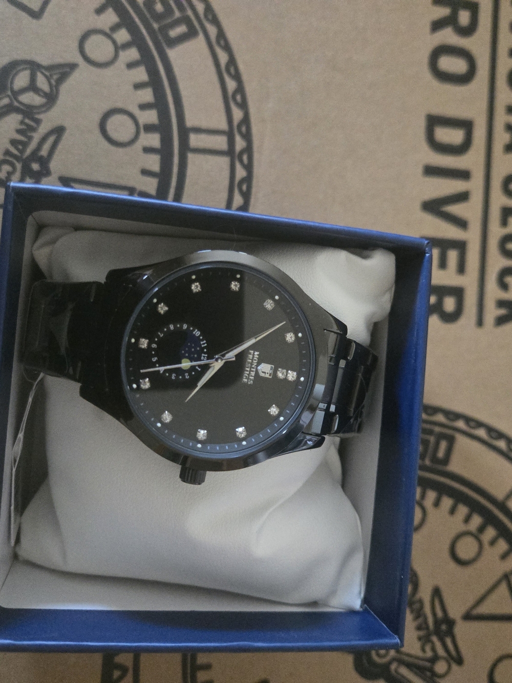 Invicta Black Ceramic Bracelet Watch with Crystal Accents